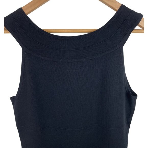Cable & Gauge Womens Size Medium Black Sleeveless Ribbed Knit Top - Picture 4 of 7